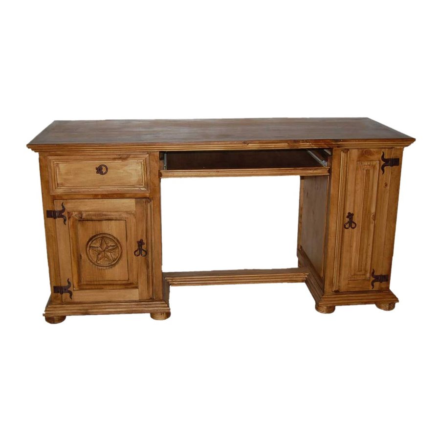 Million Dollar Rustic Transitional Natural Computer Desk in the Desks