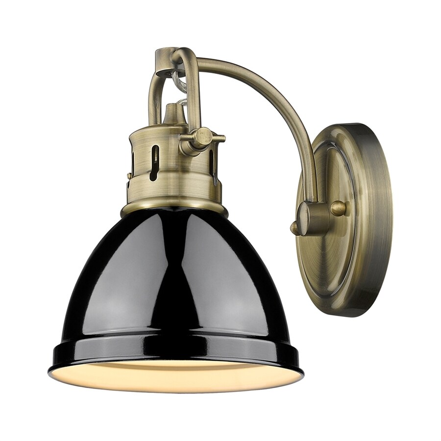 Golden Lighting Duncan 6.5in W 1Light Aged Brass Vintage Arm Wall