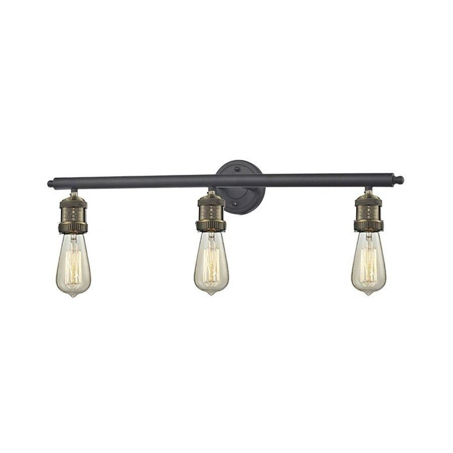 innovations lighting 3 light 29 in black brushed brass brushed brass vanity light