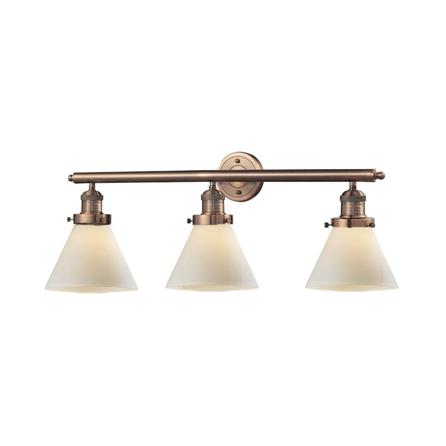 Innovations Lighting 3Light 32in Antique Copper Cone Vanity Light Bar