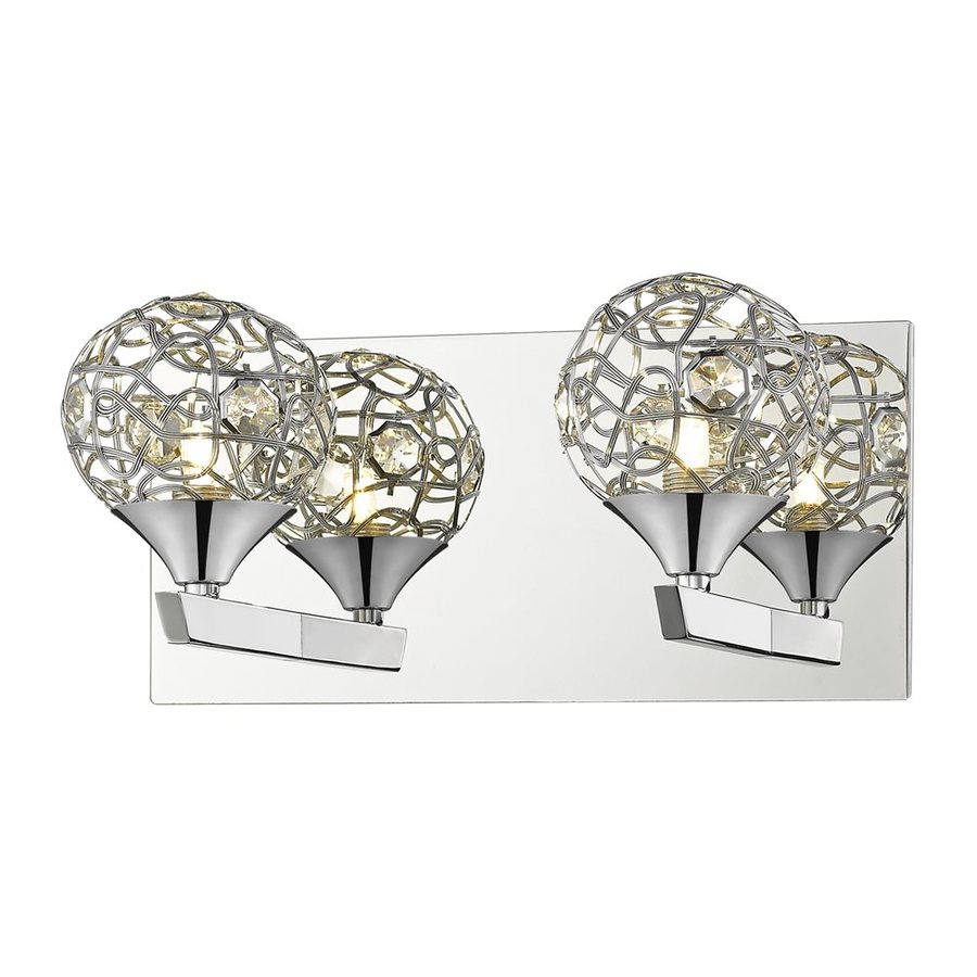 Shop Z-Lite Nabul 2-Light 6-in Chrome Globe Vanity Light at Lowes.com