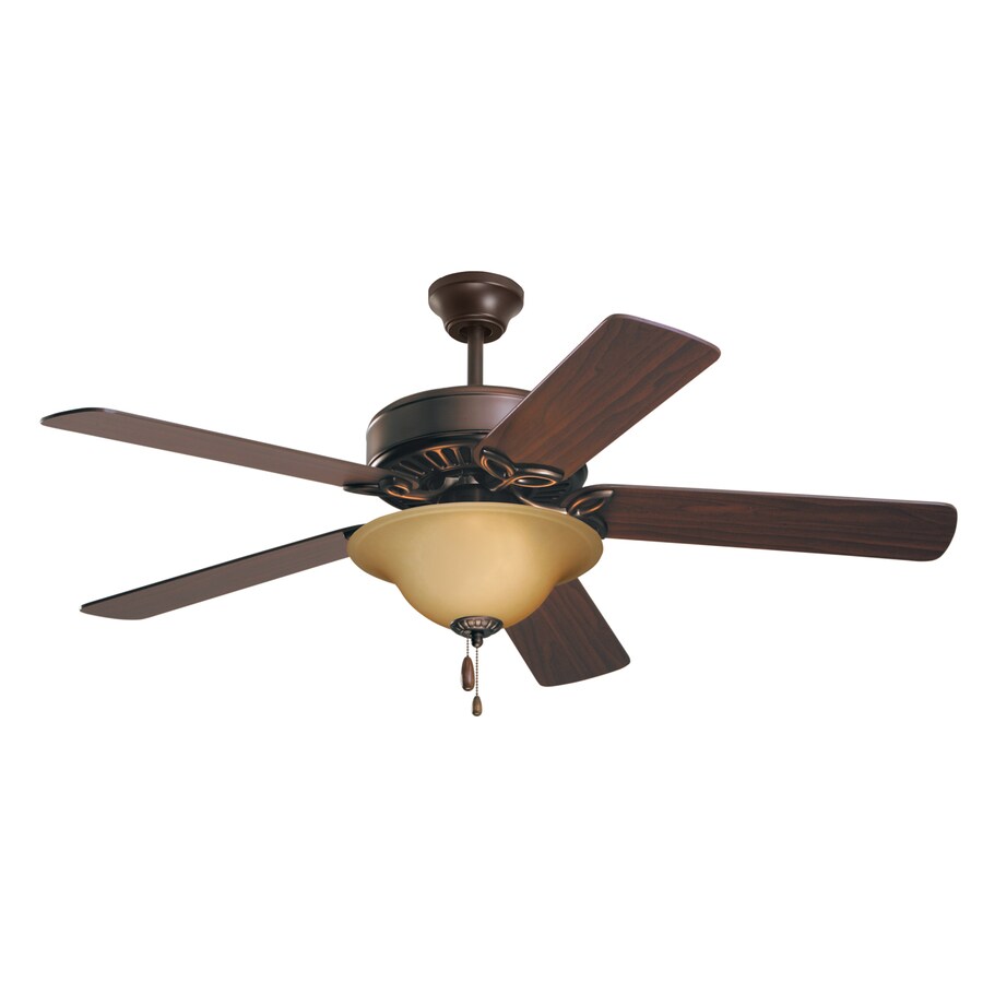 Cascadia Lighting 50-in Oil Rubbed Bronze Indoor Ceiling Fan with Light ...