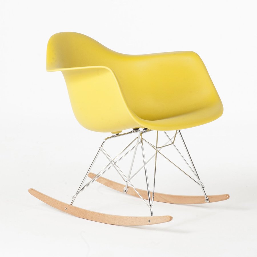 Stilnovo USA Midcentury Yellow Plastic Rocking Chair at