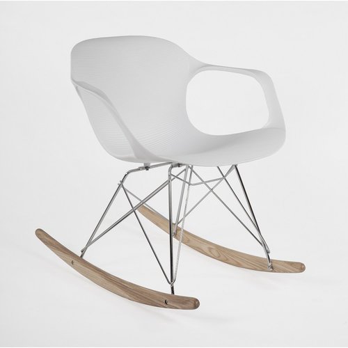 Stilnovo USA Stuby Midcentury White Plastic Rocking Chair at