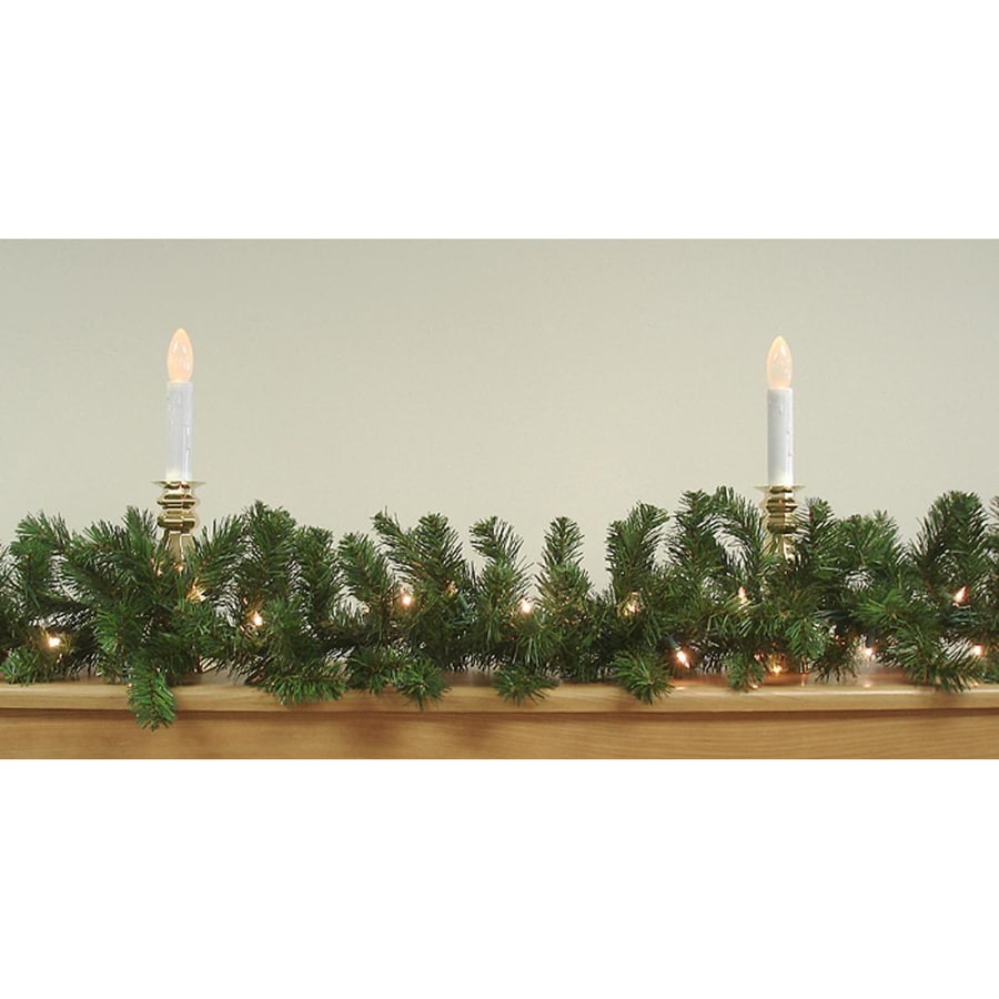 Northlight Indoor/Outdoor Pre-lit 9-ft Canadian Pine Garland with White ...