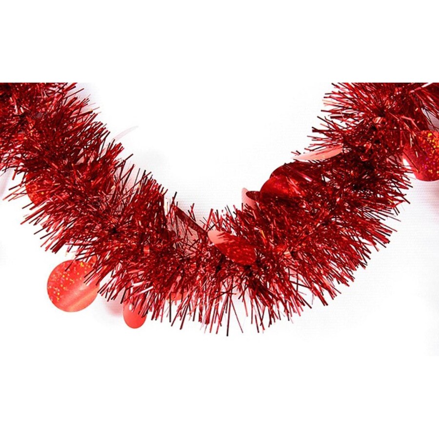 Northlight 12-ft L Red Tinsel Garland at Lowes.com