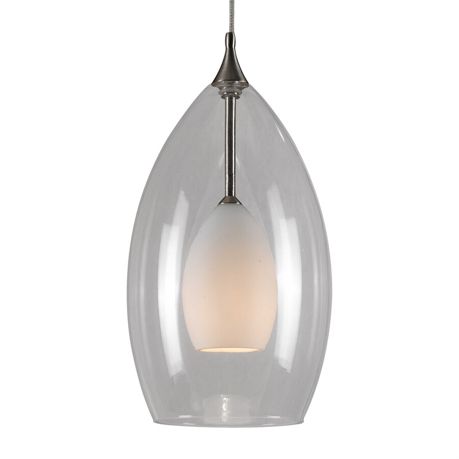 Cal Lighting 3 8 In Brushed Steel Mini Clear Glass Teardrop Cal Lighting 3 8 In Brushed Steel Mini Clear Glass Teardrop Pendant
