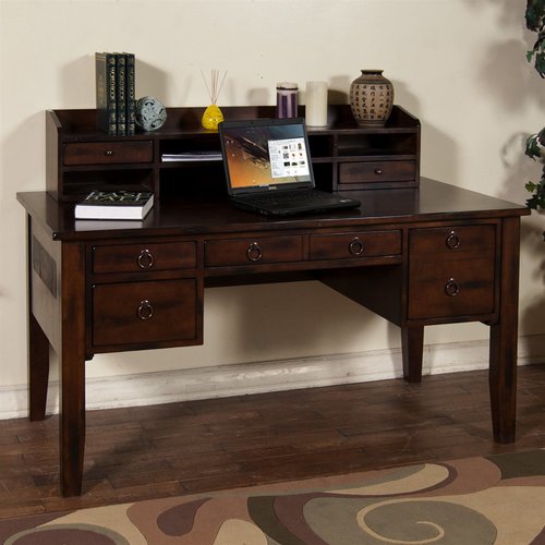 Sunny Designs Santa Fe Transitional Dark Chocolate Computer Desk in the ...