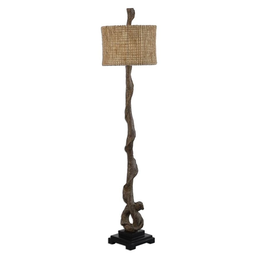 Global Direct Driftwood 69 5 In Weathered 3 Way Stick Global Direct Driftwood 69 5 In Weathered 3 Way Stick Floor Lamp With Linen