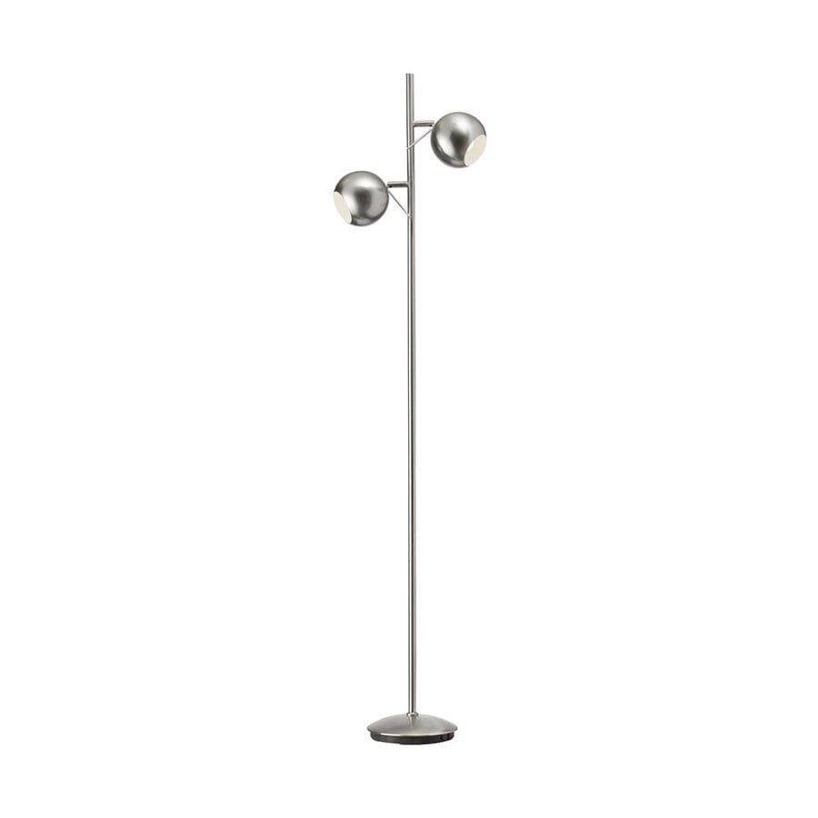 Dainolite Lighting 55 In Satin Chrome Foot Switch Tree Track Floor Dainolite Lighting 55 In Satin Chrome Foot Switch Tree Track Floor Lamp With Metal Shade