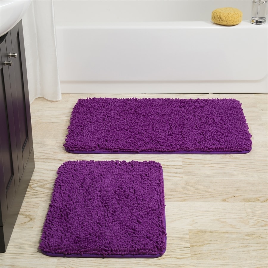 Dark purple bathroom rugs