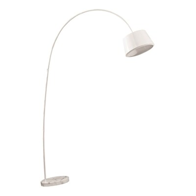 Fine Mod Imports Estal 70 In White Arc Floor Lamp With Metal Shade