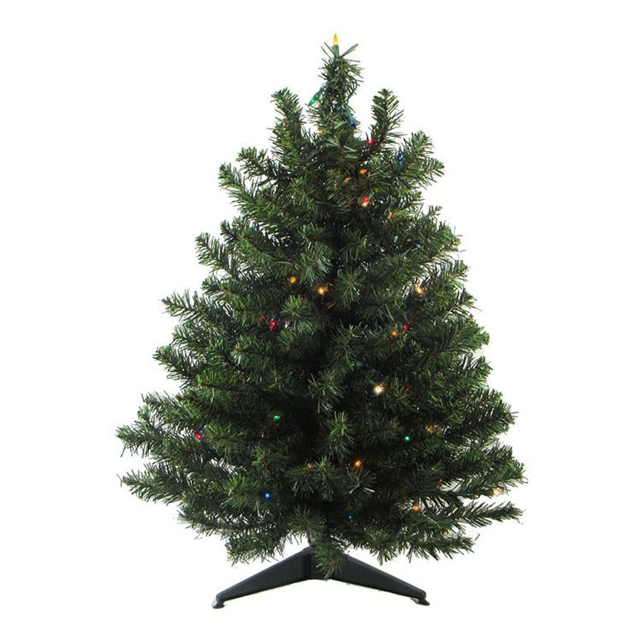 Northlight 2 Ft Pre Lit Mixed Needle Artificial Christmas Tree With 50 Constant Multicolor 6079