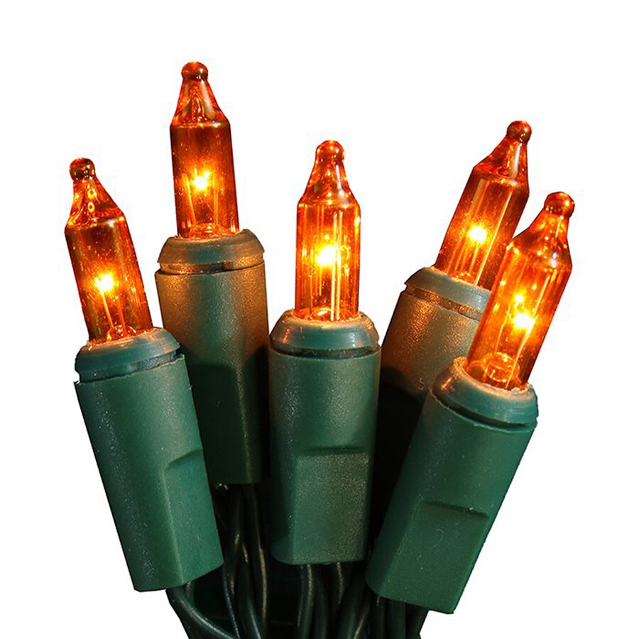 shop northlight 20 count 9 8 ft constant orange mini incandescent 20 count christmas lights
