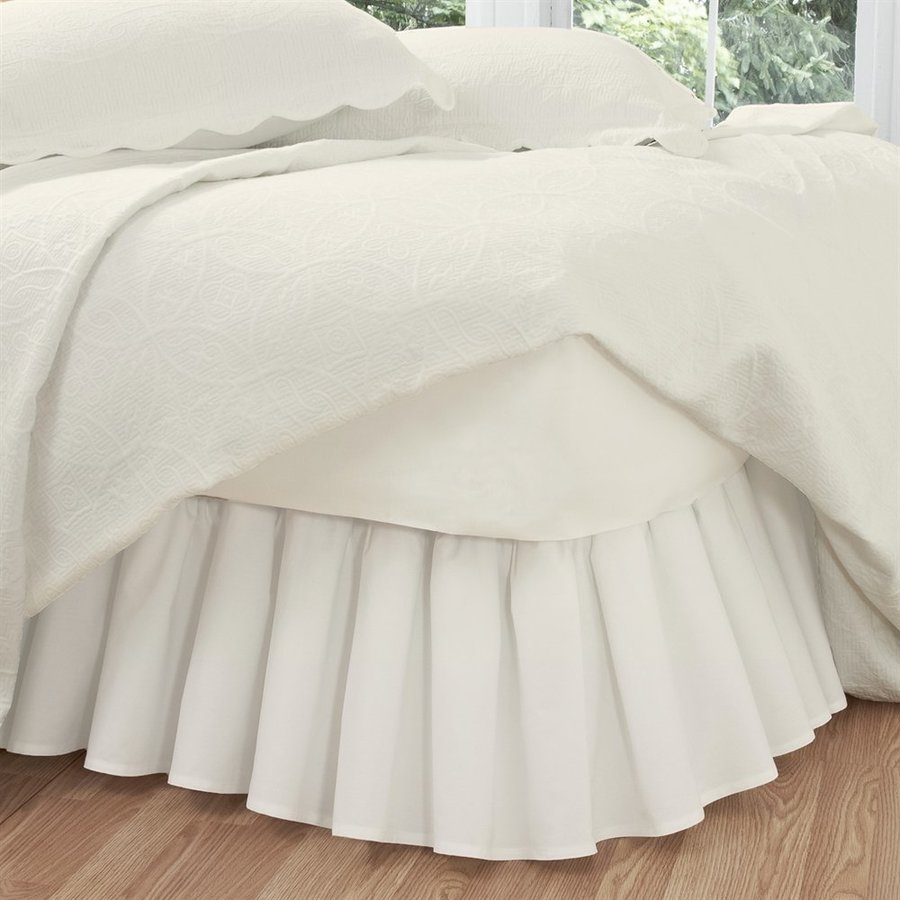 Levinsohn Textile Company Fresh Ideas Ivory Queen 14-in Bed Skirt in ...