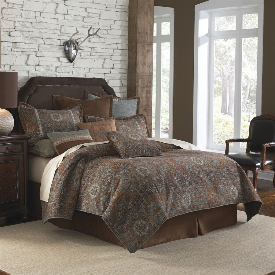 Veratex Dakota Espresso Rust Turquoise Queen Polyester Veratex Dakota Espresso Rust Turquoise Queen Polyester Comforter