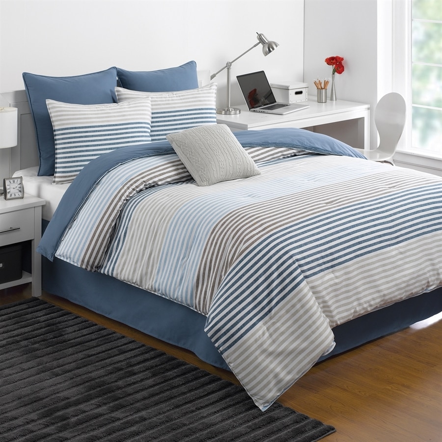 IZOD by WestPoint Home Chambray Blue Stripe Queen Polyester Comforter ...