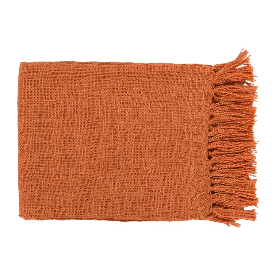 Surya Tilda Orange 59in L x 51in W Acrylic Throw in the Blankets