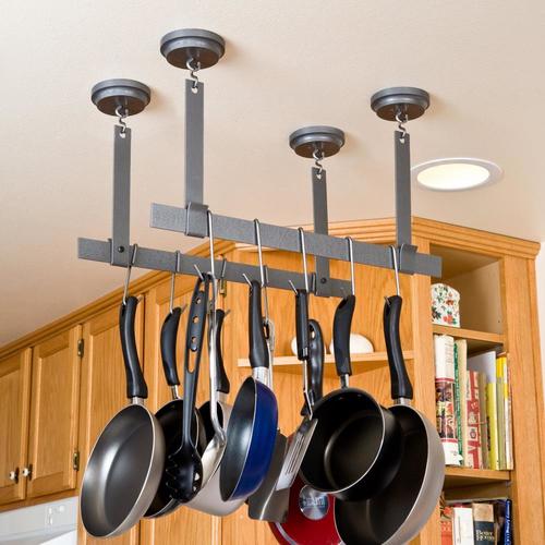 Enclume 1.25-in x 22-in Gray Parallel Bars Pot Rack at Lowes.com