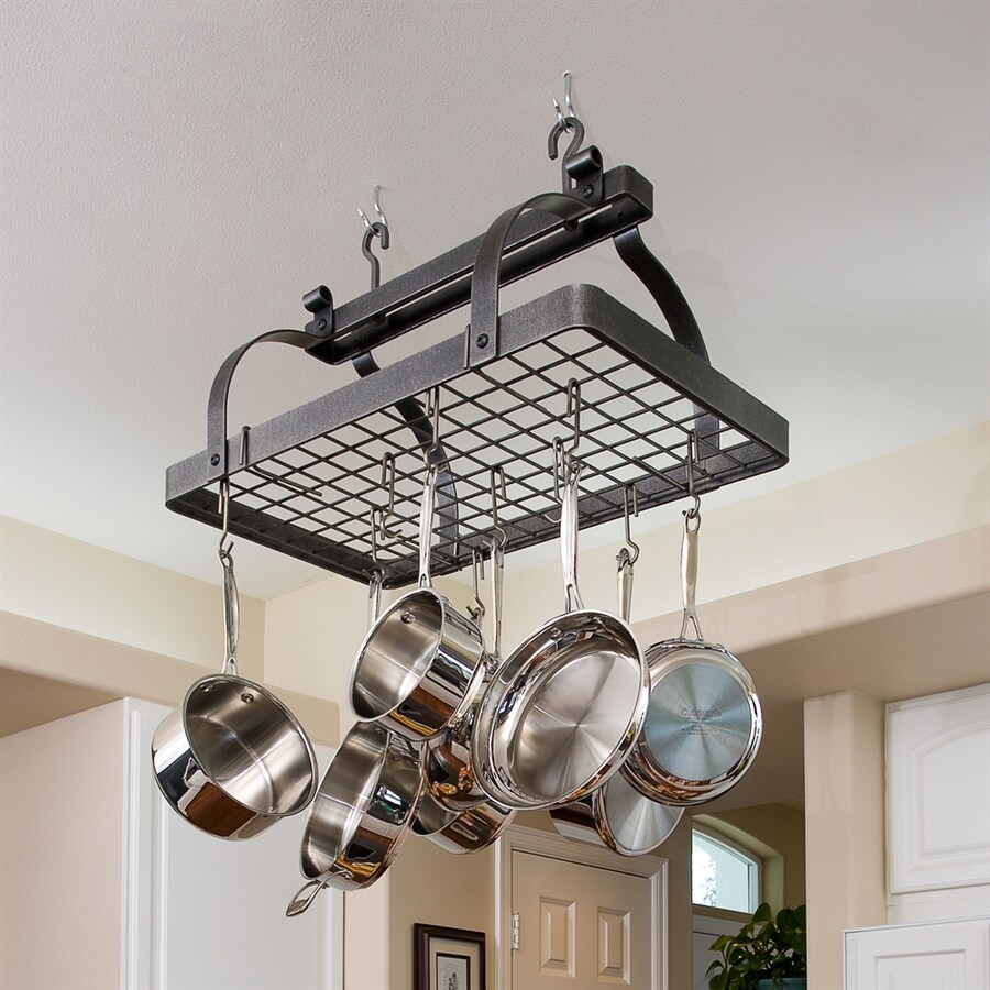  Enclume  18 5 in x 30 in Gray Rectangle Pot  Rack  at Lowes com