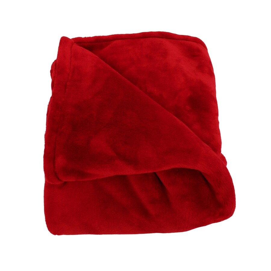 Woven Workz Oh So Soft Ruby 90 In L X W Polyester Blanket Woven Workz Oh So Soft Ruby 90 In L X W Polyester
