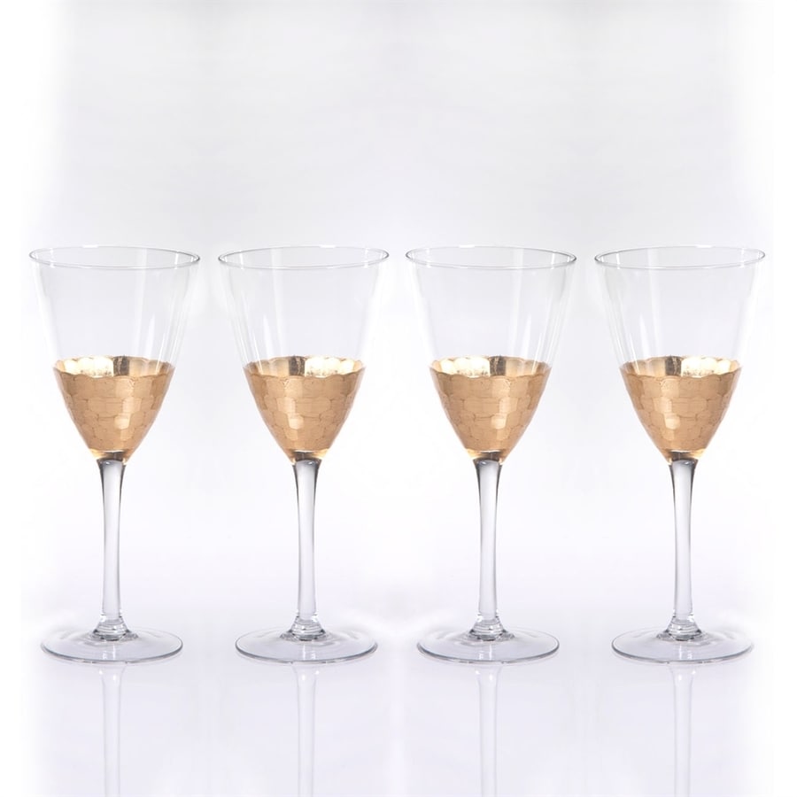 Zodax Vitorrio 4Pack Gold Glass Wine Glasses at