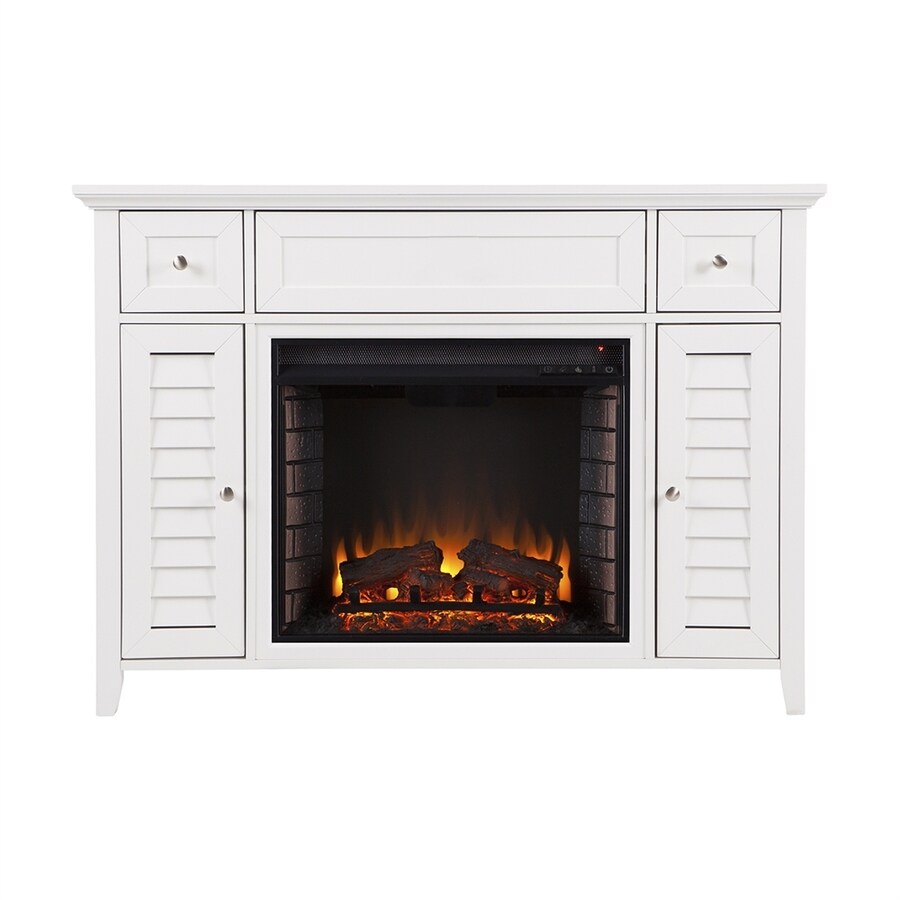 Boston Loft Furnishings 48in W White Led Electric Fireplace in the