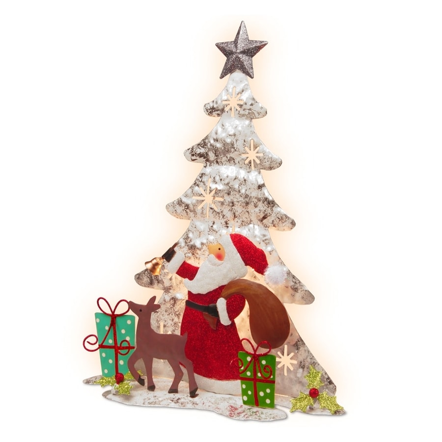 National Tree Company Multicolor Lighted Santa Tree Decoration in the ...