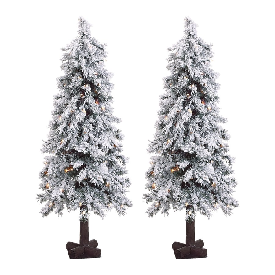 slim flocked christmas tree