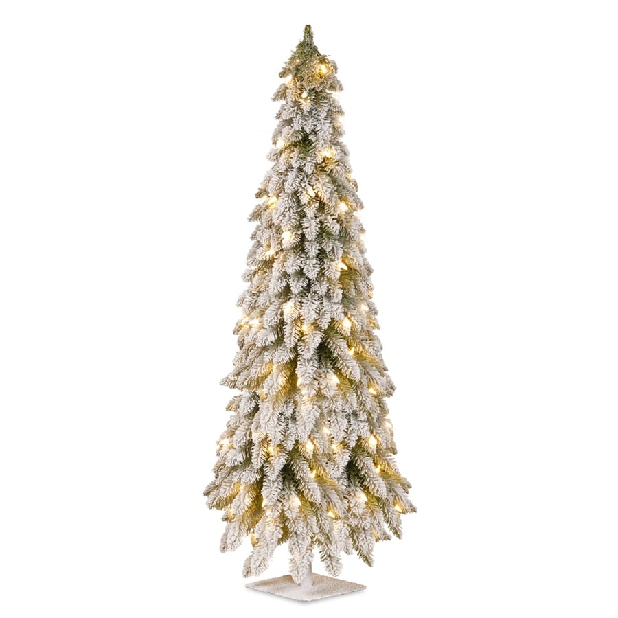 National Tree Company 5ft Prelit Slim Flocked Artificial Christmas