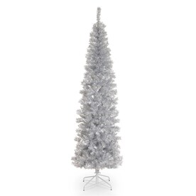 Slim Artificial Christmas Trees At Lowes National Tree Company 6 Ft Tinsel Slim Artificial Christmas