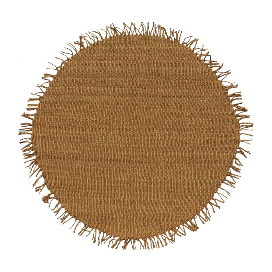 Acura Rugs Jute Natural Round Indoor Handcrafted Area Rug Acura Rugs Jute Natural Round Indoor Handcrafted Area Rug Common 6 X