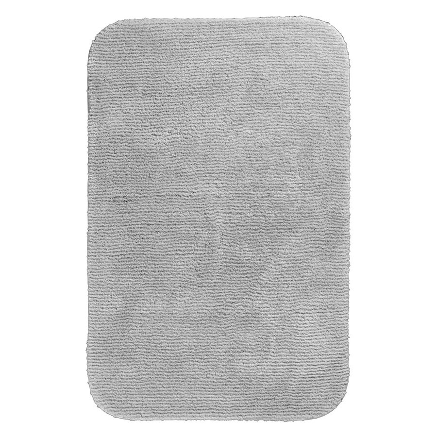 Garland Rug Glamor 50in x 30in Platinum Gray Nylon Bath Rug at