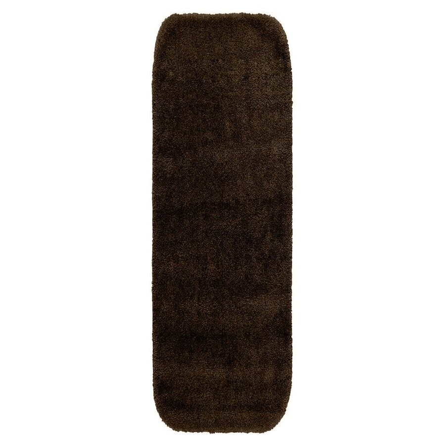Garland Rug Traditional 60-in x 22-in Chocolate Nylon Bath Rug in the