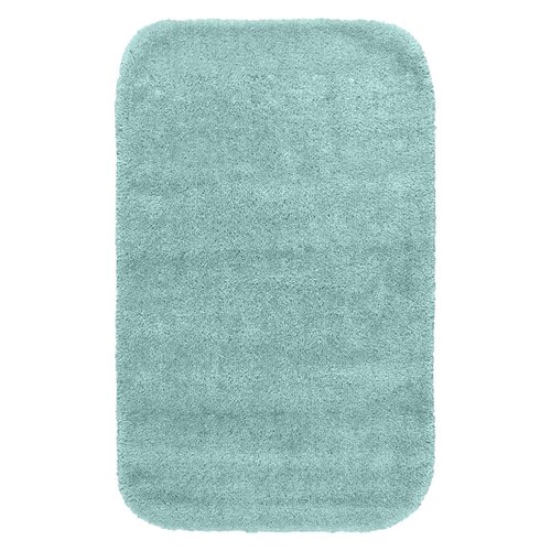 Garland Rug Traditional 40-in x 24-in Seafoam Nylon Bath Rug in the