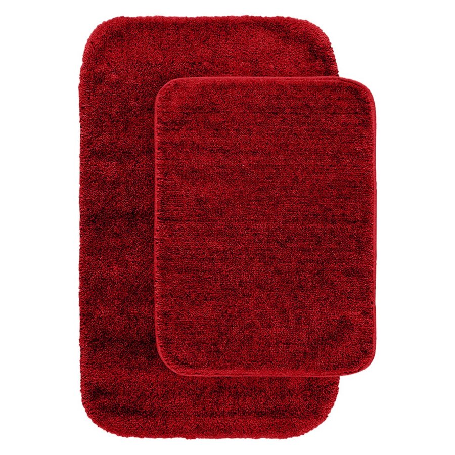 Garland Rug Traditional Set of 2 Chili Pepper Red Nylon Bath Rug at