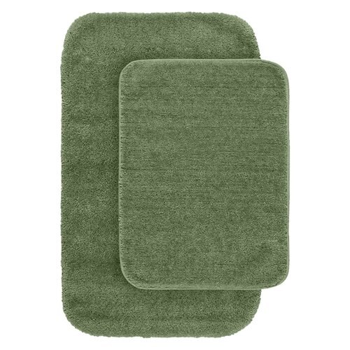 Garland Rug Traditional Set of 2 Deep Fern Nylon Bath Rug in the