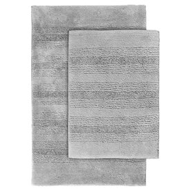 Bathroom Rugs Shower Mats At Lowes Garland Rug Essence Set Of 2 Platinum Gray Nylon Bath
