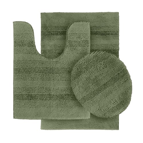 Garland Rug Essence Set of 3 Deep Fern Nylon Bath Rug in the Bathroom