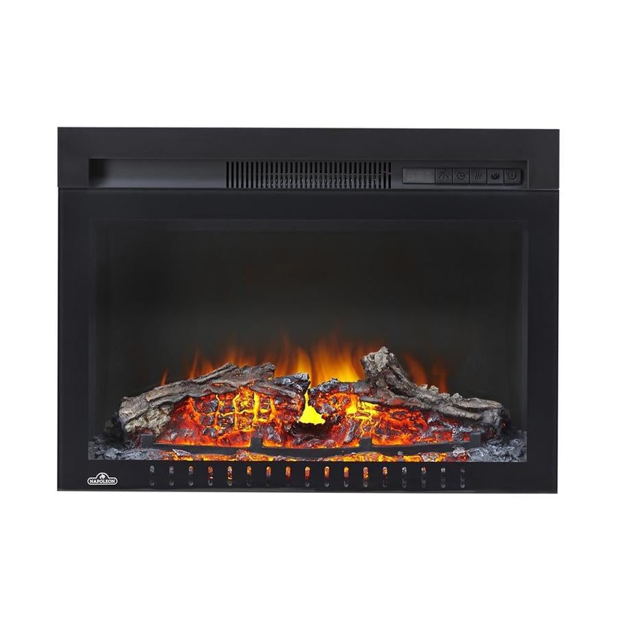 Napoleon 34 In W Black Metal Flat Wall Fan Forced Electric Napoleon 34 In W Black Metal Flat Wall Fan Forced Electric Fireplace Remote Control