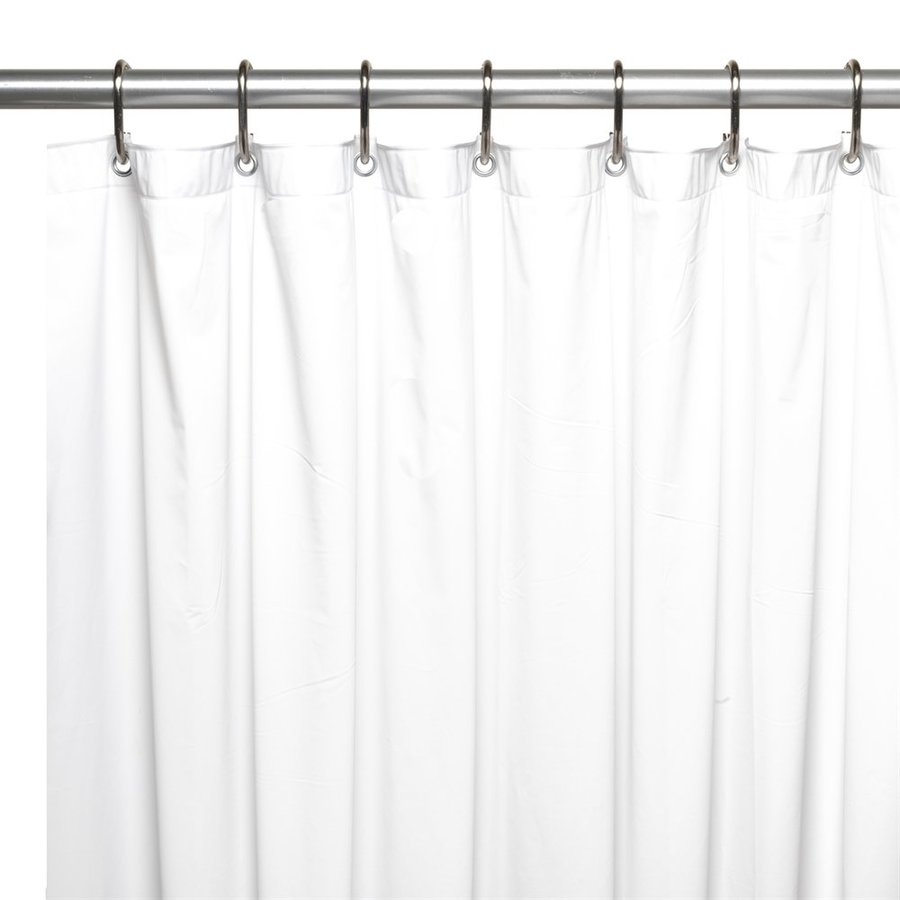 Carnation Home Fashions Vinyl White Solid Shower Liner 96-in x 72-in in
