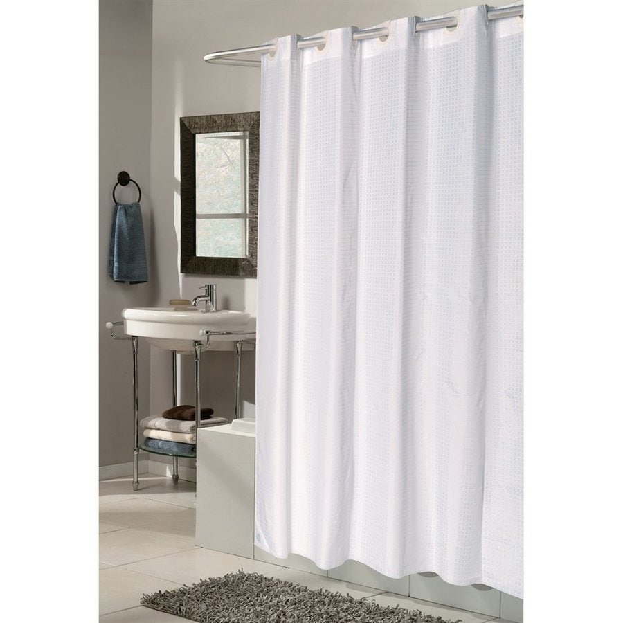 Carnation Home Fashions Polyester White Solid Shower Curtain 84 Carnation Home Fashions Polyester White Solid Shower Curtain 84 In X 70