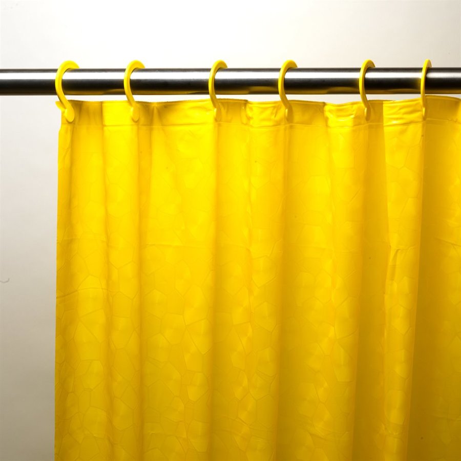 Carnation Home Fashions Eva Peva Yellow Patterned Shower Curtain In The Shower Curtains Liners Department At Lowes Com