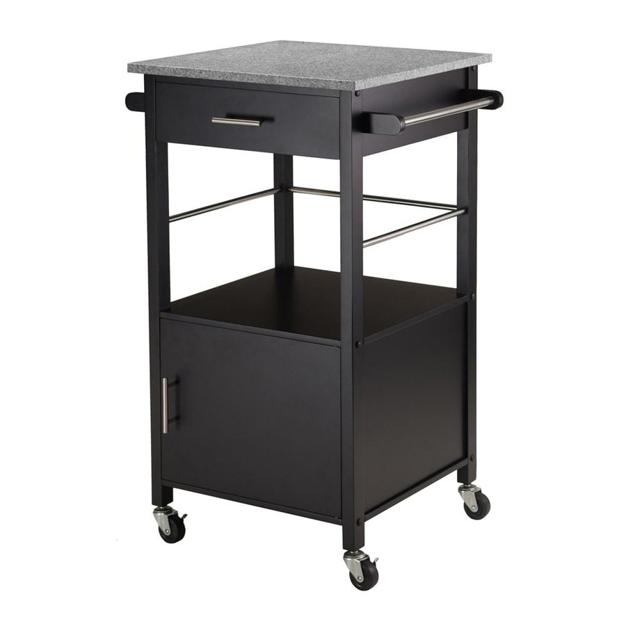 Winsome Wood Davenport Black Scandinavian Kitchen Cart At Com Winsome Wood Davenport Black Scandinavian Kitchen Cart