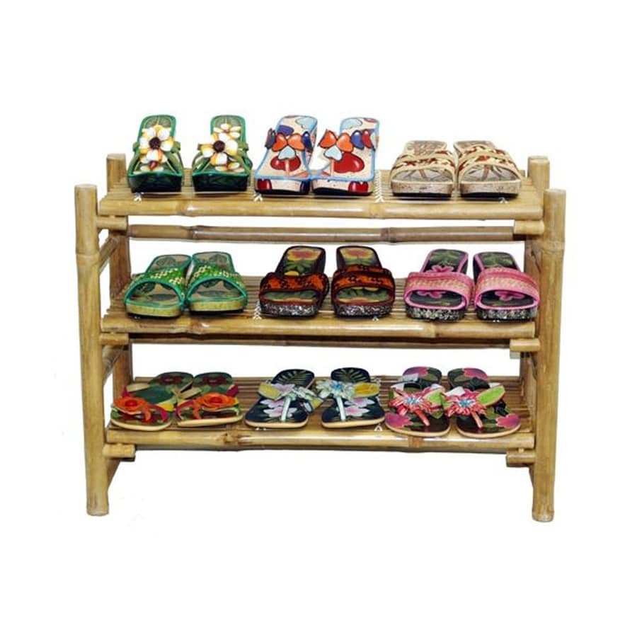 Bamboo 54 9 Pair Bamboo Wood Shoe Rack at