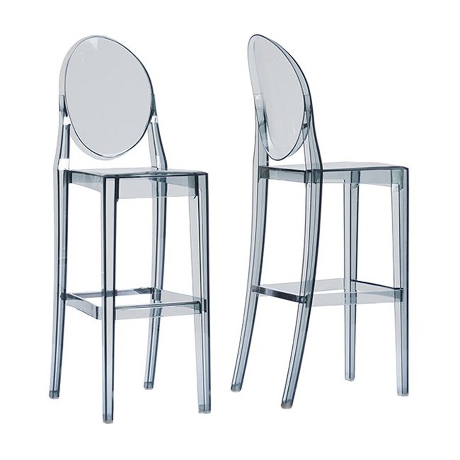 Baxton Studio Infinity Set of 2 Casual Smoke Gray Bar Stools at