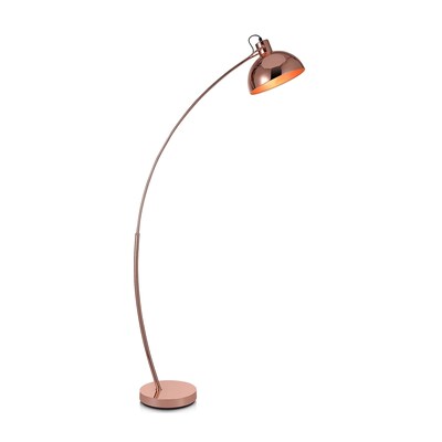 Versanora Arco 63 In Rose Gold Arc Floor Lamp With Metal Shade At