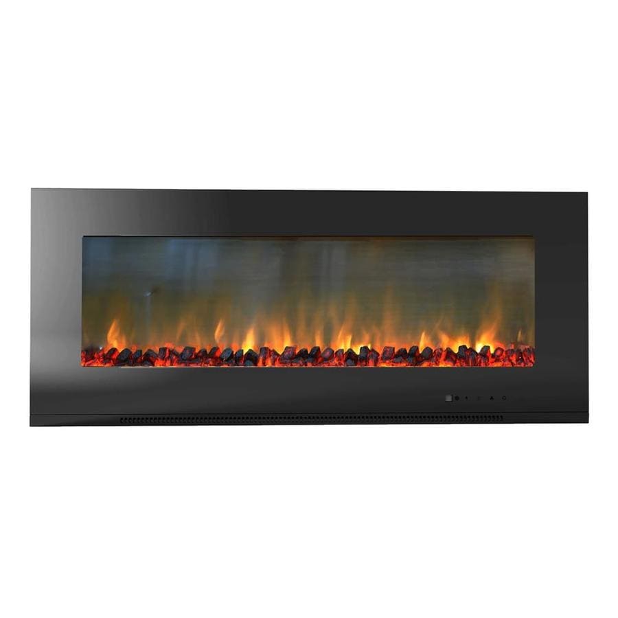 Shop Cambridge 56-in W 4604-BTU Black Metal Wall-mount Fan-forced Electric Fireplace Remote Control Included at Lowes.com Shop cambridge 56-in w 4604-btu black metal wall-mount fan-forced electric fireplace remote control included in the electric fireplaces section of Lowes.com