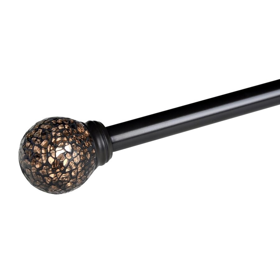 Elegant Home Fashions Mosaic 28 In To 48 Amber Dark Chocolate Elegant Home Fashions Mosaic 28 In To 48 Amber Dark Chocolate Steel Single Curtain Rod