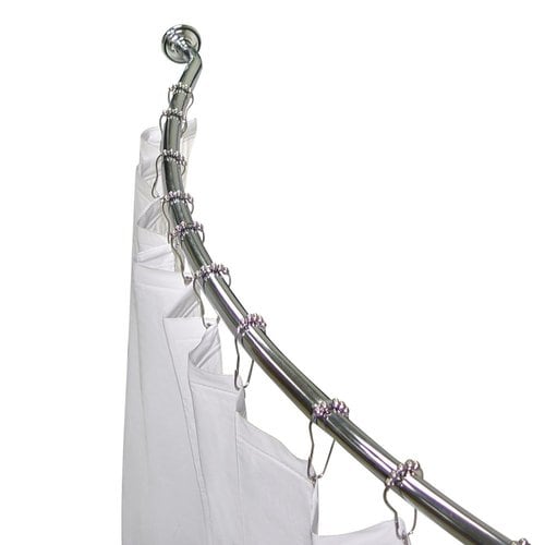 Elegant Home Fashions 58-72-in Chrome Curved Adjustable Single Shower Curtain Rod at Lowes.com